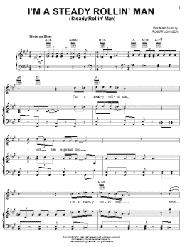 page one of I'm A Steady Rollin' Man (Steady Rollin' Man) (Piano, Vocal & Guitar Chords (Right-Hand Melody))