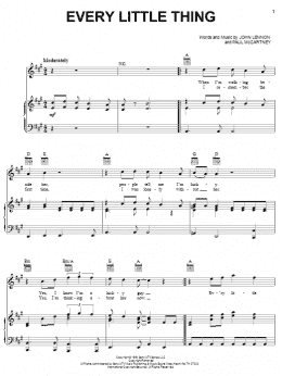 page one of Every Little Thing (Piano, Vocal & Guitar Chords (Right-Hand Melody))