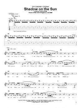 page one of Shadow On The Sun (Guitar Tab)