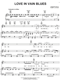 page one of Love In Vain Blues (Piano, Vocal & Guitar Chords (Right-Hand Melody))