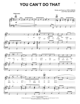 page one of You Can't Do That (Piano, Vocal & Guitar Chords (Right-Hand Melody))