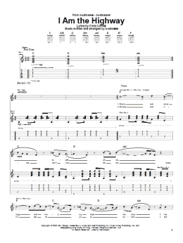 page one of I Am The Highway (Guitar Tab)