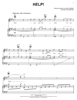 page one of Help! (Piano, Vocal & Guitar Chords (Right-Hand Melody))