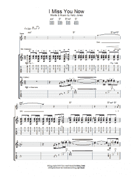 page one of I Miss You Now (Guitar Tab)