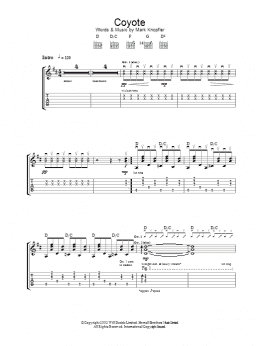 page one of Coyote (Guitar Tab)