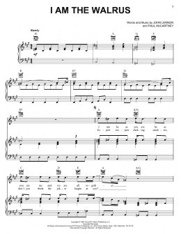 page one of I Am The Walrus (Piano, Vocal & Guitar Chords (Right-Hand Melody))