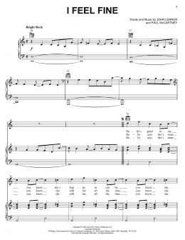 page one of I Feel Fine (Piano, Vocal & Guitar Chords (Right-Hand Melody))