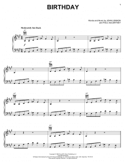 page one of Birthday (Piano, Vocal & Guitar Chords (Right-Hand Melody))