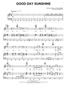 page one of Good Day Sunshine (Piano, Vocal & Guitar Chords (Right-Hand Melody))