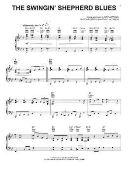 page one of The Swingin' Shepherd Blues (Piano, Vocal & Guitar Chords (Right-Hand Melody))