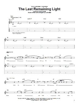 page one of The Last Remaining Light (Guitar Tab)