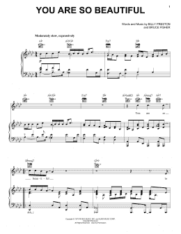 page one of You Are So Beautiful (Piano, Vocal & Guitar Chords (Right-Hand Melody))