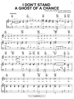 page one of I Don't Stand A Ghost Of A Chance (Piano, Vocal & Guitar Chords (Right-Hand Melody))
