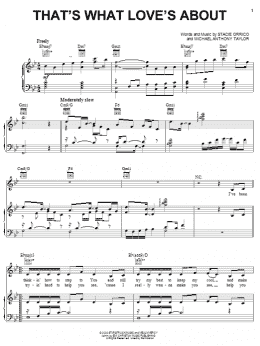 page one of That's What Love's About (Piano, Vocal & Guitar Chords (Right-Hand Melody))