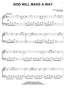 page one of God Will Make A Way (Piano Solo)