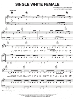 page one of Single White Female (Piano, Vocal & Guitar Chords (Right-Hand Melody))