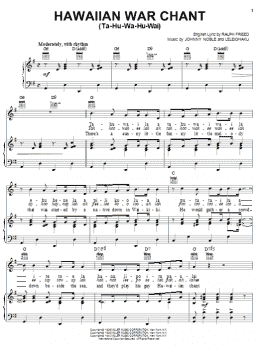 page one of Hawaiian War Chant (Piano, Vocal & Guitar Chords (Right-Hand Melody))