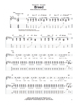 page one of Breed (Guitar Tab)