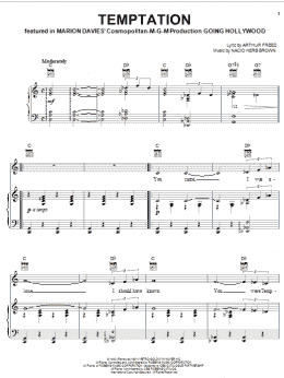 page one of Temptation (Piano, Vocal & Guitar Chords (Right-Hand Melody))