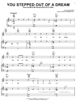 page one of You Stepped Out Of A Dream (Piano, Vocal & Guitar Chords (Right-Hand Melody))