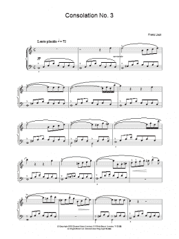page one of Consolation No. 3 (Piano Solo)