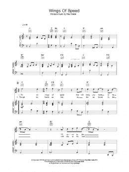 page one of Wings Of Speed (Piano, Vocal & Guitar Chords)