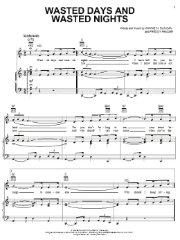 page one of Wasted Days And Wasted Nights (Piano, Vocal & Guitar Chords (Right-Hand Melody))