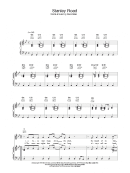 page one of Stanley Road (Piano, Vocal & Guitar Chords)