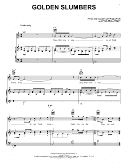 page one of Golden Slumbers (Piano, Vocal & Guitar Chords (Right-Hand Melody))