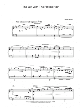 page one of The Girl With The Flaxen Hair (Piano Solo)