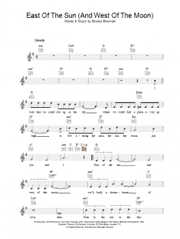 page one of East Of The Sun (And West Of The Moon) (Lead Sheet / Fake Book)