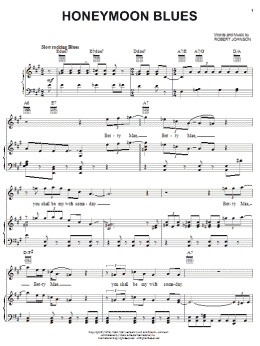 page one of Honeymoon Blues (Piano, Vocal & Guitar Chords (Right-Hand Melody))