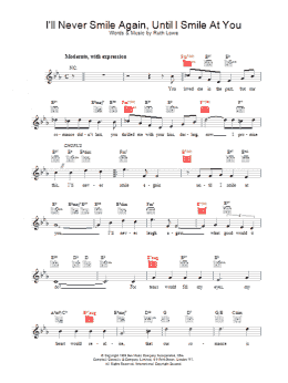 page one of I'll Never Smile Again, Until I Smile At You (Lead Sheet / Fake Book)