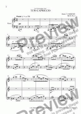 page one of ANGELS OF ALBION  op64/2. Tew-Capriccio. Pf
