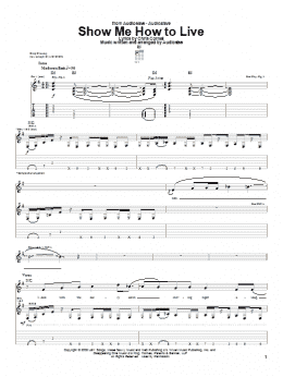 page one of Show Me How To Live (Guitar Tab)