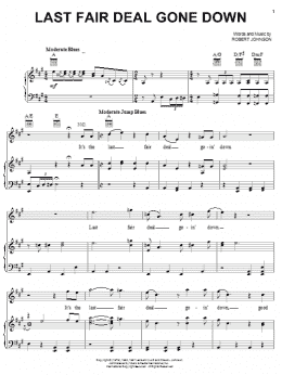 page one of Last Fair Deal Gone Down (Piano, Vocal & Guitar Chords (Right-Hand Melody))