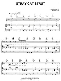 page one of Stray Cat Strut (Piano, Vocal & Guitar Chords (Right-Hand Melody))