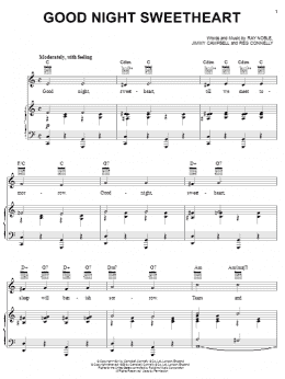 page one of Good Night Sweetheart (Piano, Vocal & Guitar Chords (Right-Hand Melody))