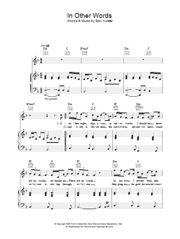 page one of In Other Words (Piano, Vocal & Guitar Chords)