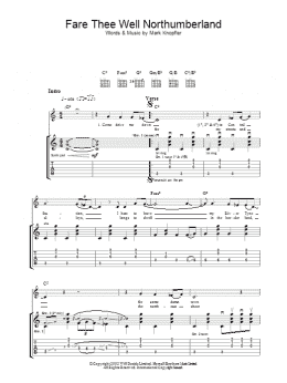 page one of Fare Thee Well Northumberland (Guitar Tab)