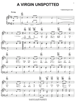 page one of A Virgin Unspotted (Piano, Vocal & Guitar Chords (Right-Hand Melody))