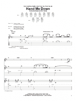 page one of Hand Me Down (Guitar Tab)