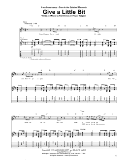 page one of Give A Little Bit (Guitar Tab)