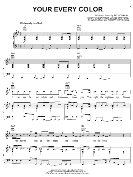 page one of Your Every Color (Piano, Vocal & Guitar Chords (Right-Hand Melody))