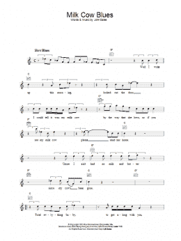page one of Milk Cow Blues (Lead Sheet / Fake Book)
