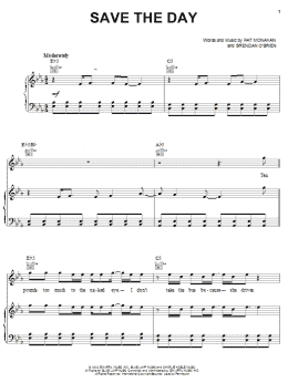 page one of Save The Day (Piano, Vocal & Guitar Chords (Right-Hand Melody))