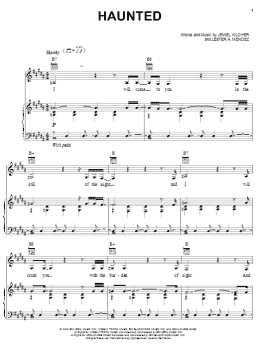 page one of Haunted (Piano, Vocal & Guitar Chords (Right-Hand Melody))