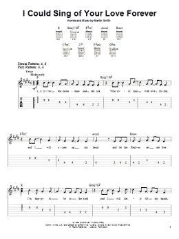page one of I Could Sing Of Your Love Forever (Easy Guitar Tab)