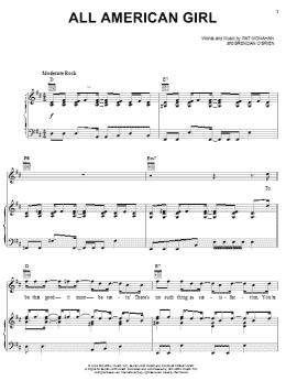 page one of All American Girl (Piano, Vocal & Guitar Chords (Right-Hand Melody))
