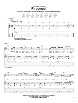 page one of Fireproof (Guitar Tab)